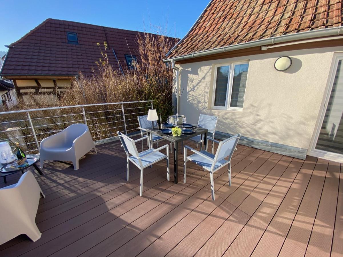Duplex Le 12 - Appartement Avec Terrasse Dans Le Vignoble - 5 Mn Du Centre De Colmar Wettolsheim Exterior foto